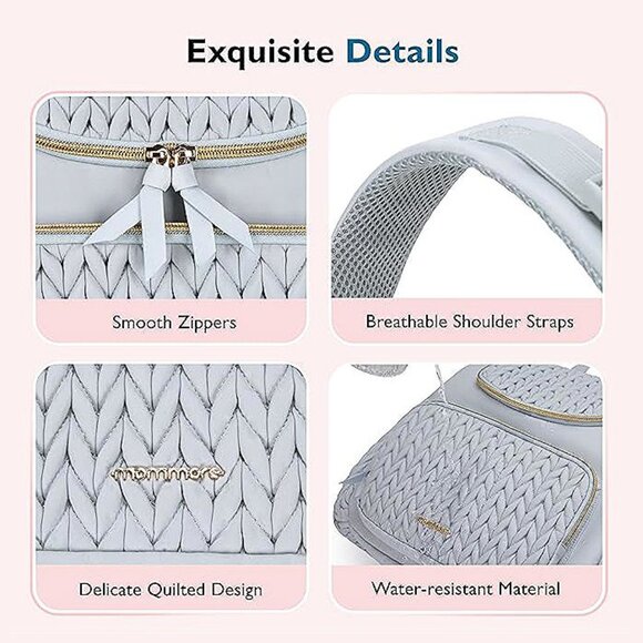 Diaper Bag Small Diaper Backpack Stylish Toddler Baby Light Blue - Picture 5 of 6